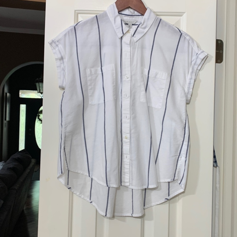 Bottom down open back high low shirt